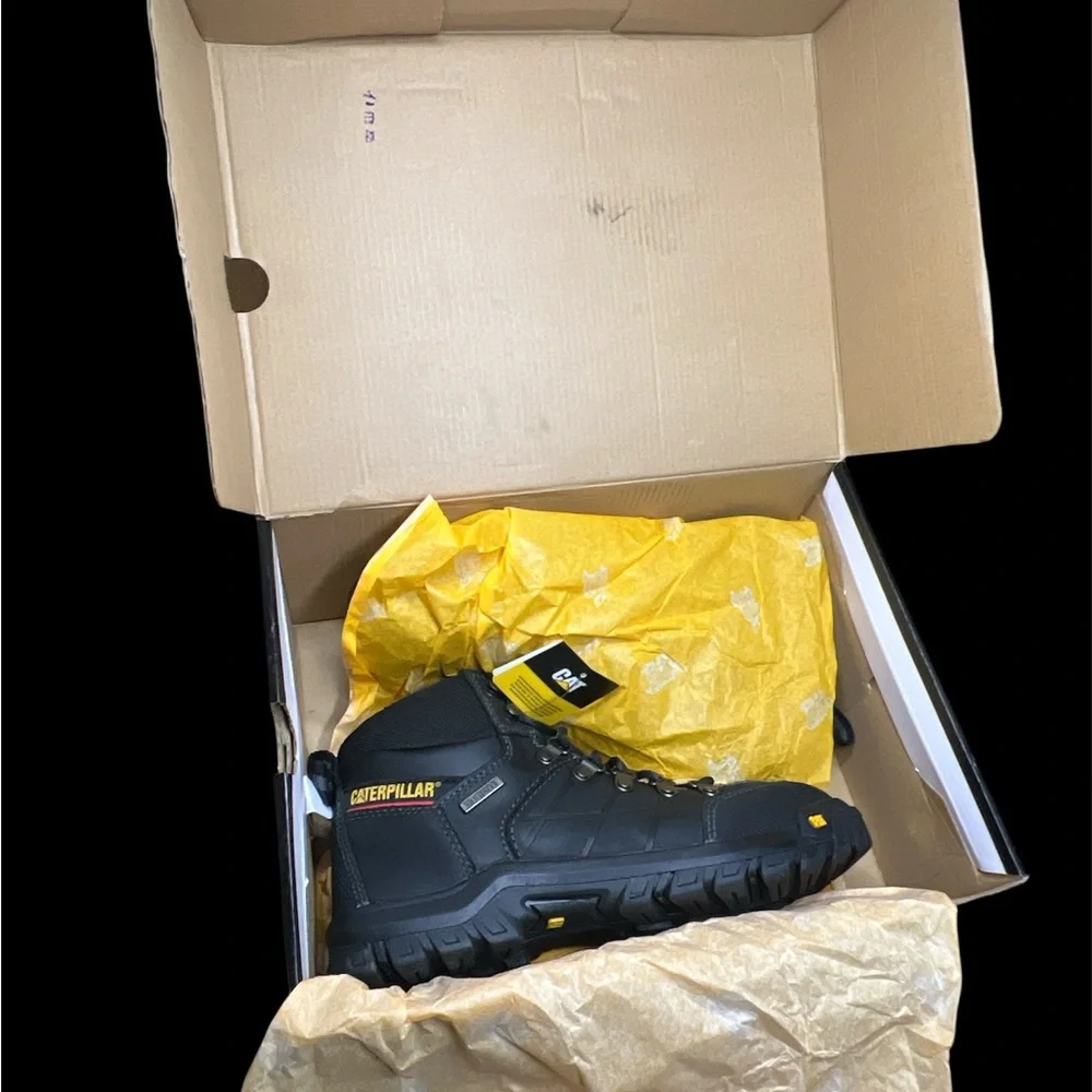 Size 7 - CAT Threshold Men's Waterproof Steel Toe Work Boot - Black